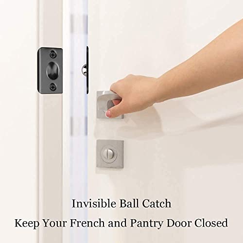 Ball Catch Door Hardware Jiayi 2 Pack French Door Ball Catch Closet Ball Latch For Top Of Door Adjustable Ball Catch Strong Drive In Ball Latch For Invisible Pantry Ball Bearing Door Latch Black #TOP5