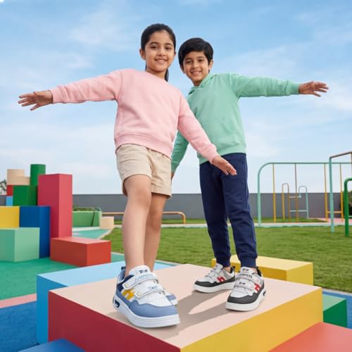 Image of G&D Jumpers Unisex Kids Shoe with Memory Foam EVA Sole | Leather Rexine Upper Breathable, Lightweight | Comfortable & Durable Stylish Indoor & Outdoor | Casual Sneakers