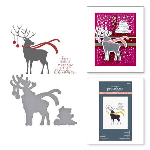 Matrices de découpe et plaque de presse Dashing Reindeer BPR-013