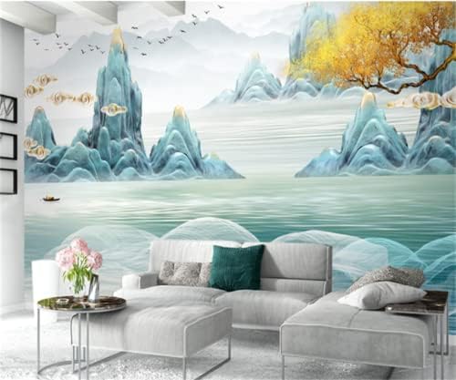 Papier peint 3D arbre paysage pour un salon cocooning et mur TV design - 2