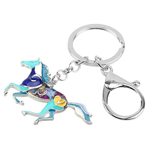 WEVENI Alloy Running Horse Keychain Accessories Enamel Uncorn Jewelry For Women Girls Car Wallet Charms2