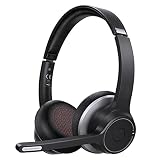 Casque Bluetooth avec Microphone Antibruit, 22H Casque Bluetooth sans Fil pour PC Ordinateur, Casque Bluetooth avec Connexion Multipoint& Bluetooth/3,5 mm Connexion, Smartphone Disponible Muet