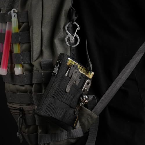 Image of VIPERADE VE18 EDC Pouch, Pocket Organizer for Men, EDC Pocket Organizer, 3 Slots with 2 Zipper Pockets, Multitool Pouch (Black)