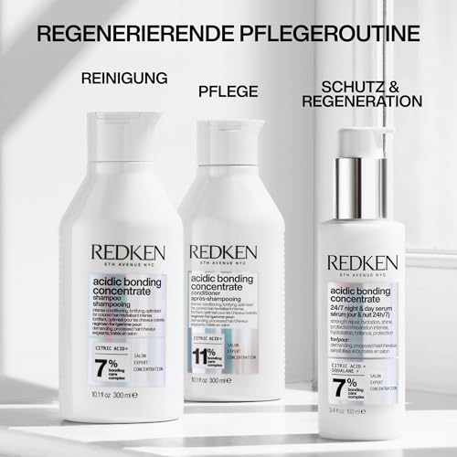 Redken Pflegendes Bonding Serum, Regeneriert und schützt vor täglichen Schäden, Tiefenwirksame Reparatur für stärkeres Haar, Vegan, Acidic Bonding Concentrate 24/7 Night & Day Serum, 1 x 100 ml