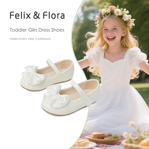 image for Felix & Flora Toddler Flower Girl Dress Shoes PL White Size 6 Girl Bal