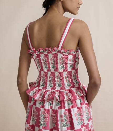 Image of Women Y2k Boho Maxi Dress Tie Shoulder Backless Strappy Tiered Flowy Dress 2024 Summer Floral Beach Sundress