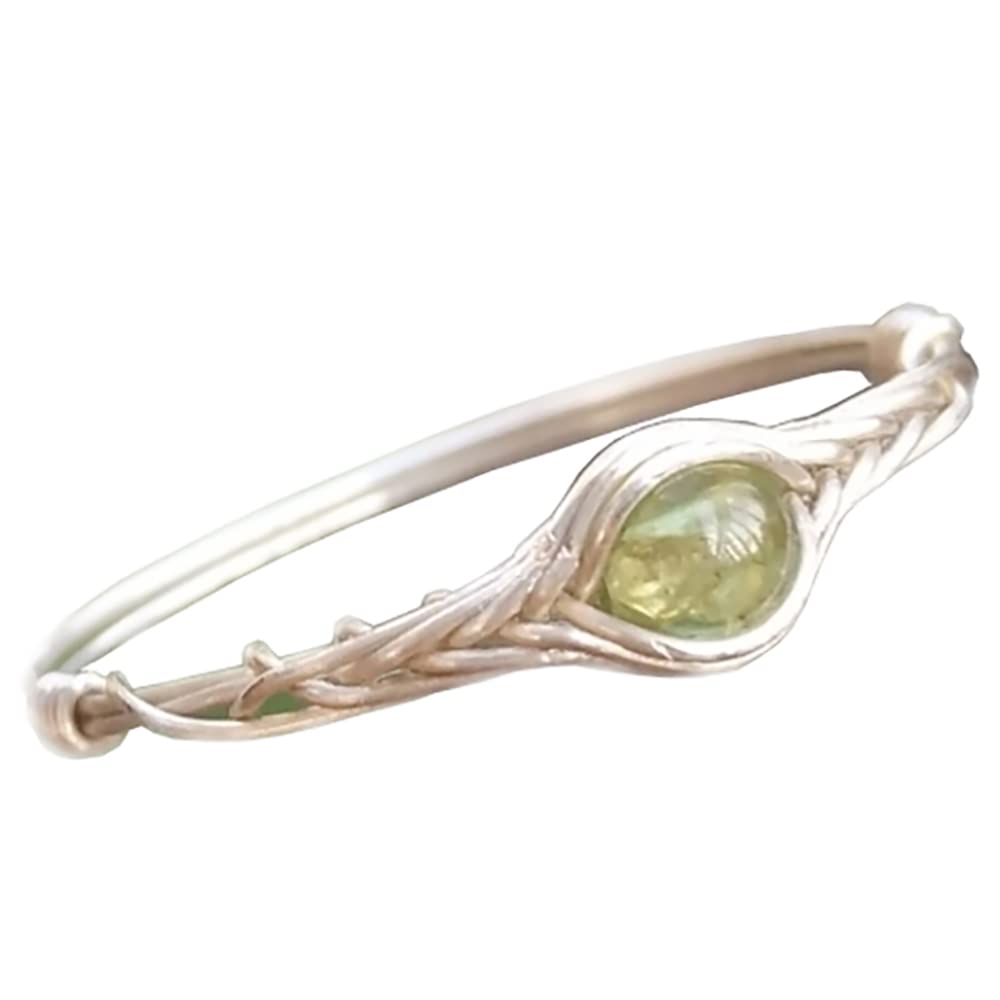 peridoto natural Anillo hecho a mano original de piedra semipreciosa de plata de ley 925 (9)