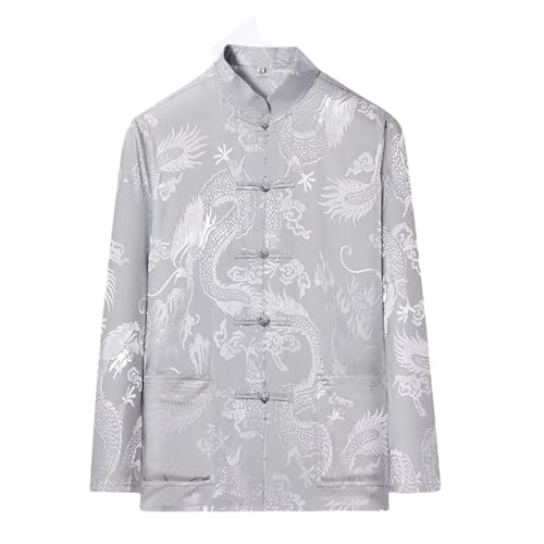 Camisa de seda de hielo hombre estilo chino de manga larga verano