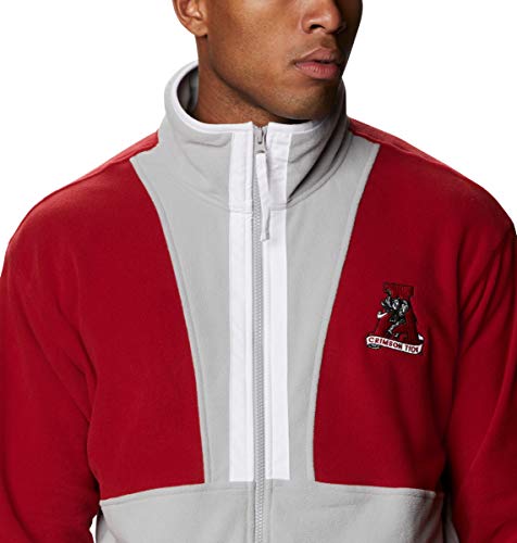 Image of Columbia Men's Back Bowl Fleece Lightweight, Ala - Red Velvet Grey /White, X-Large