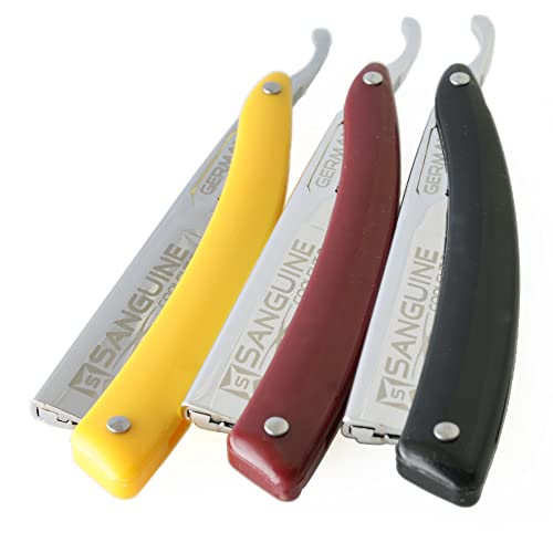 Solid Shaving Razor, Men Foldable Razors, Straight Men Shaving Razor with Blades - MADE in USA - for Professional Barbers and Personal Use