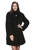 Adelaqueen Women's Winter Style Luxurious Persian Lamb Fabulous Faux Fur Coat