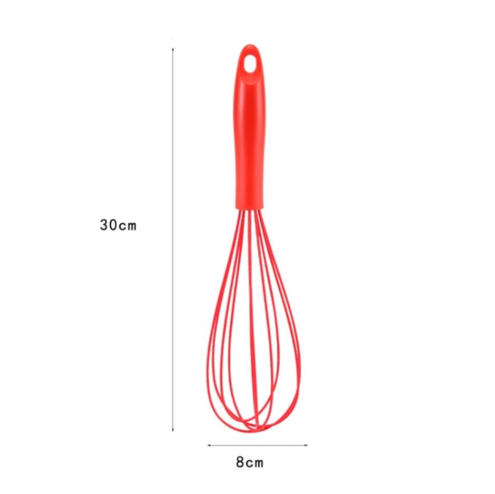 Varillas de Batir para Cocinar Batidor De Huevos Comercial De Silicona For Cocinar Batidor De Huevos De Café Manual Espumador De Leche Huevos, Espumar, Batir(Black,30x8cm)