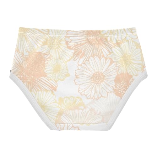 Cotton Girls Underwear Toddlers Floral Daisies Flowers Beige Girl Panties Cute Designer Kids Briefs Undies 2t2