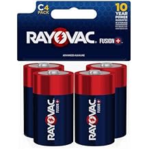 Rayovac Fusion C Batteries 4 Pack, Alkaline C Cell Batteries