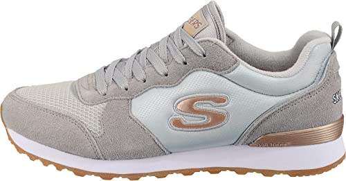 Skechers Damen Og 85 Goldn Gurl Trainers, Light Gray Suede/ Nylon/ Mesh/ Rose Gold Trim, 37 EU – Ansicht 3