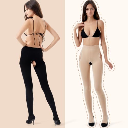 4 Pairs Women's Suspender Tights Garter Belt Leggings Waist Control Top Lingerie Pantyhose for Women3