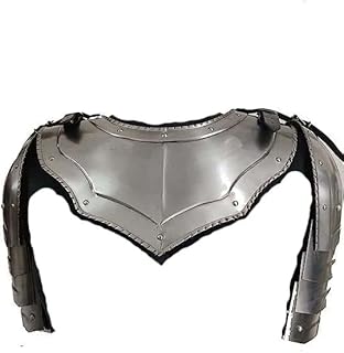 Medieval Iron Neck Gorget with Pauldrons Gothic Gorget Spaulders Arm Shoulder Set Fully Functional Warrior Armor Steel Nec...