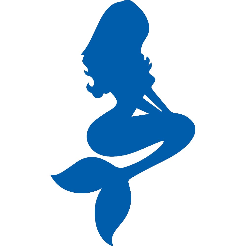 Beautiful Mermaid 1 (Azure Blue) (Set Of 2) Premium Waterproof Vinyl Decal Stickers For Laptop Phone Accessory Helmet Car Window Bumper Mug Tuber Cup Door Wall Decoration