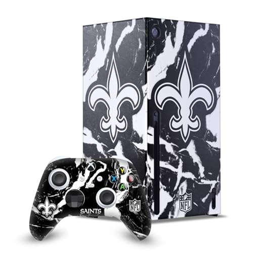 Ensemble skins Xbox Series X NFL New Orleans Saints marbre premium