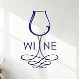 Weinladen, Glasalkohol, Restaurant Vinyl-Wandaufkleber 64x98.9cm Selbstklebend Dunkelblau