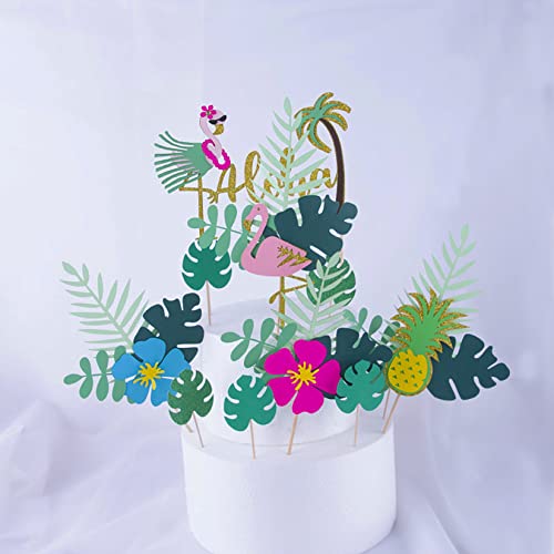 JeVenis 7 Stück tropische Blätter Kuchen Topper tropische Hochzeit Kuchen Topper Grün Kuchen Topper Palmblatt Kuchen Topper für Dschungel Thema Geburtstag Party Dekor Safari Dekor - Image 6