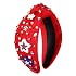 NVENF Rhinestone Pearl Jeweled Knotted 4th of July Headband, American Flag, Hairband for Women