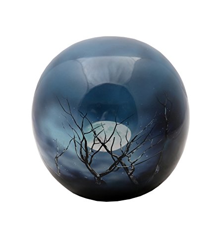 MEMORIALS 4U Midnight Moon Sphere of Life Cremation Urn - 100% Handcrafted Adult Funeral Urn - Solid Metal Affordable Large Urn for Human Ashes