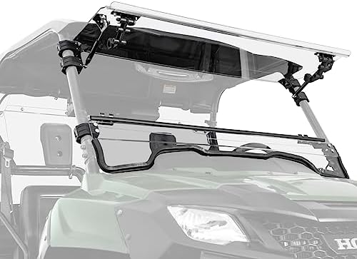 SuperATV Clear Polycarbonate Full Windshield For Honda Pioneer 500 / 520 UTV - Includes Hardware