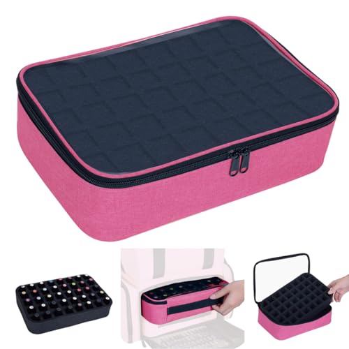 UOZL Pequeno organizador de verniz de unhas transparente com capacidade para 40 garrafas (15 ml), estojo multifuncional para verniz de unhas, bolsas de maquilhagem de viagem para mulheres, Rosa