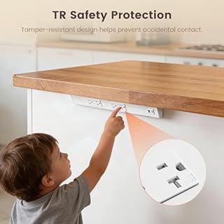 SURAIELEC 2-Pack Under Cabinet Hardwired Power Strip, 16-Inch, Angled Trapezoid Design, 2×20A TR Outlets with USB-A & USB-C, Expandable Modular System, Pre-Wired for Easy Installation, ETL Listed