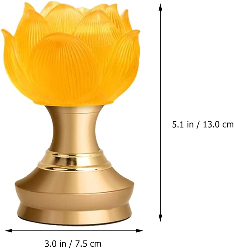 OSALADI LED Lotus Buddhist Light Buddha Lotus Lamp 2 in 1 Battery- Operated Buddhist Worship Prayer Faith Modern Simple Style Lamp 2pcs