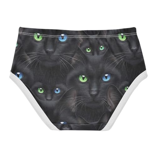 Toddler Girls Underwear 2t Cotton Girl Panties Cute Animal Undies Kids Briefs Black Cat Green Blue Eyes2