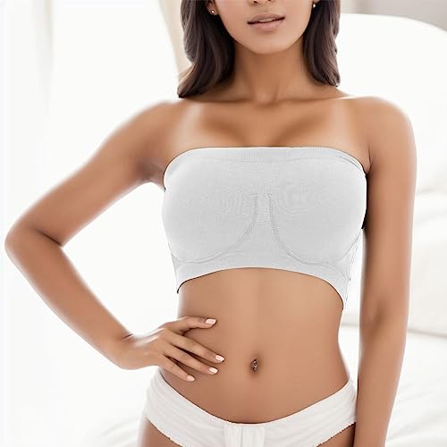 Strapless Comfort Wireless Bra with Slip Silicone Bandeau Bralette Tube Top3