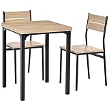 cafe tische und stühle Starke Konstruktion: Der stabile PVC-beschichtete Stahlrahmen und das robuste MDF sind langlebig und pflegeleicht.