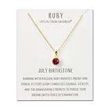 Philip Jones 18k Gold Plated July (Ruby) Birthstone Necklace Created with Zircondia® Crystals