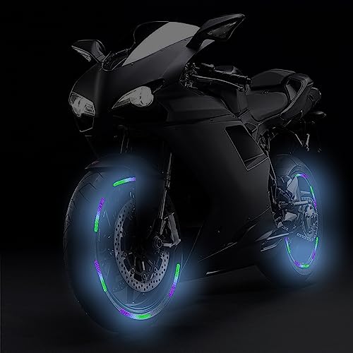 Image of 20PCS Car Wheel Hub Color Strong Reflective Stickers for Cars Night Safety Warning Reflective Stripe Decal Auto Motorcycle Wheels Rim Cycling Bicycle Truck Car Stickers (Colour)