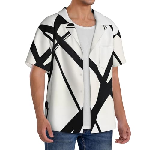 Men's Breathable Short Sleeve T-Shirt Lapel Collar Garment,Hawaiian Tshirt for Van.1986 Halen Tshirts2