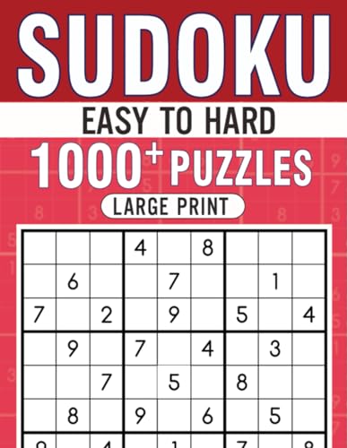 1000+ Sudoku Puzzles for Adults Large Print: Easy to Hard Sudoku Book For Seniors & Teens With Solution - Anti eye strain and Relieve Stress