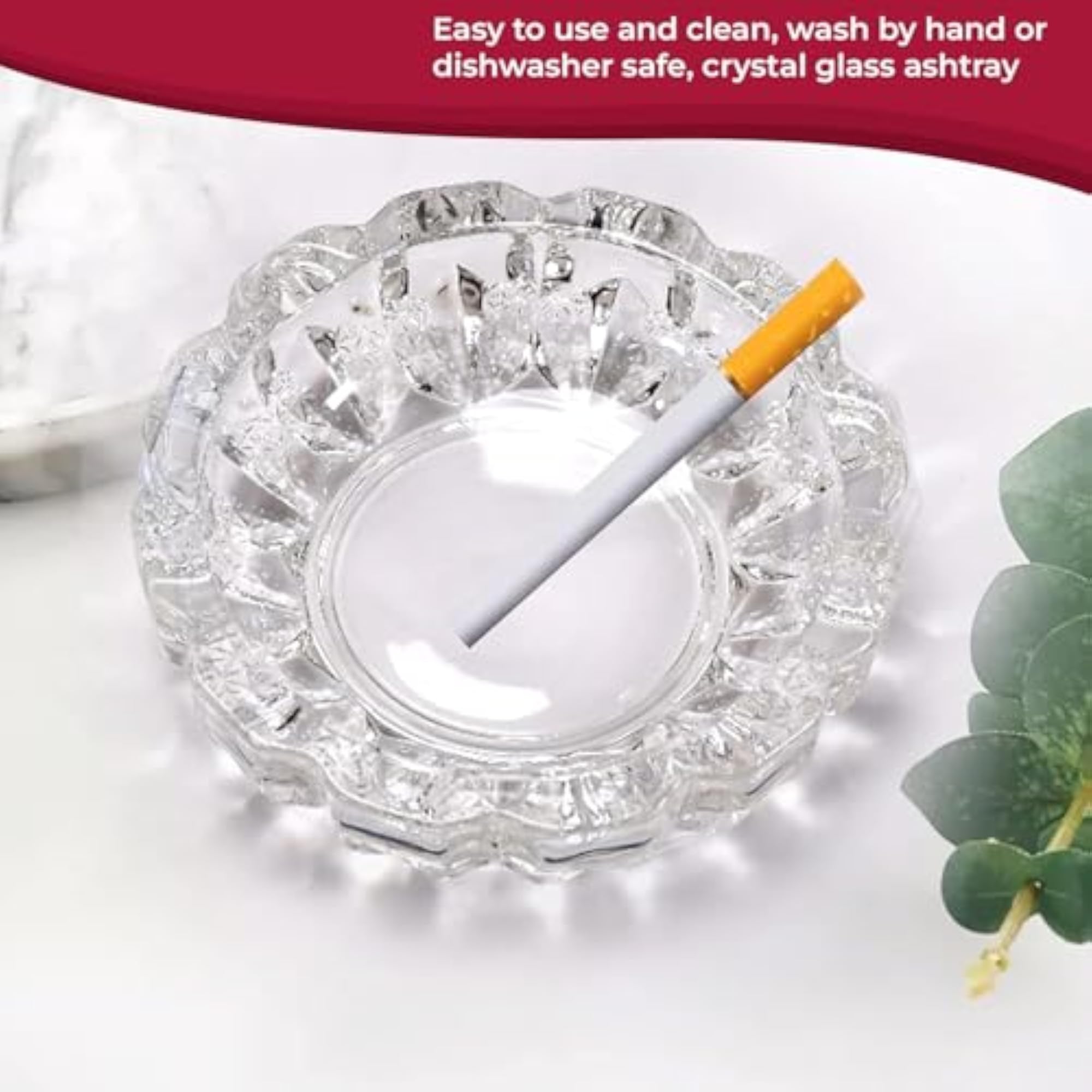 Vintage Glass Round Shaped Ashtray, Portable Gift