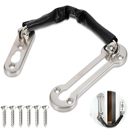 Türgriffkette mit Kratzschutz,Türkette aus Edelstahl Tür Sicherheitskette Edelstahl Türsicherheitskette,Edelstahl Türkettenschloss Türsicherung Kettenschloss,für Hotel Familie Innentüren Türen Fenster