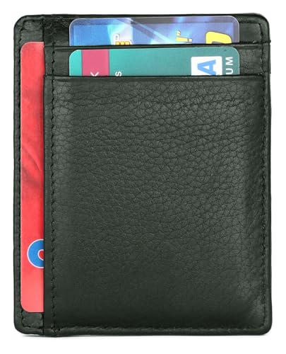Image of WildHorn Leather Card Holder for Men & Women (Dark Green)