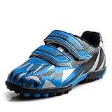  Saekeke Fußballschuhe Kinder TF Fussballschuhe Jugendliche Leicht Outdoor Verschleißfest Professionelle Athletic Trainingsschuhe Unisex Blau EU24