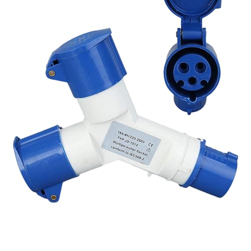 Enchufe Industrial, Adaptador Bifásico para Enchufe Industrial, Equipo Impermeable 16A Aplicaciones Alta Corriente para Electricistas e Ingenieros