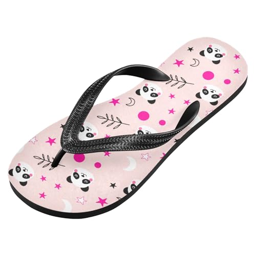 Burbuja Cute Panda Faces Flip Flops for Women Men, Soft Thong Sandals Rubber Slippers for Pool Beach Essentials2