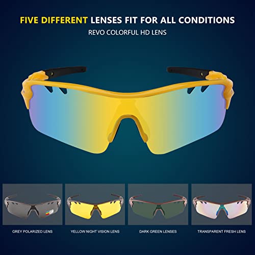 Image of BangLong Polarized UV400 Sports Sunglasses with 5 Lenses for Men Women