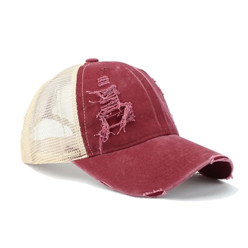 Image of Trucker Hat Distressed Baseball Cap Golf Cap Adjustable Sportswear Hat for Men Women Unisex