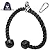 Trizepsseil 70cm Kabelzug Latzug Griff ​Bizeps Trizeps Fitness Kabelzuggriff Latzugstange Nylon Rope mit Rutschfesten Doppelgriff Karabiner für Kraftraining Homegym Schwarz