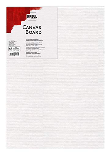 KREUL 604050 - Canvas Board, Dimensions env. 40 x 50 cm, Carton à Peindre pour Peinture Acrylique et Gouache, contrecollé avec Une Toile, idéal pour Les débutants