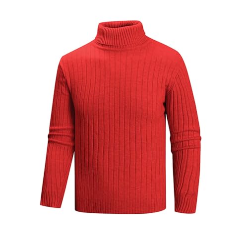 Mens Knitted Turtleneck Sweater Tops Long Sleeve Turtle Neck Ribbed Pullover Sweaters Thermal Casual High Neck
