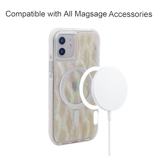 Coque iPhone 12 / 12 Pro MagSafe nacre beige avec protège-écran - 3